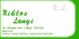 miklos lanyi business card