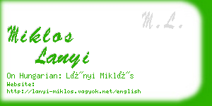 miklos lanyi business card